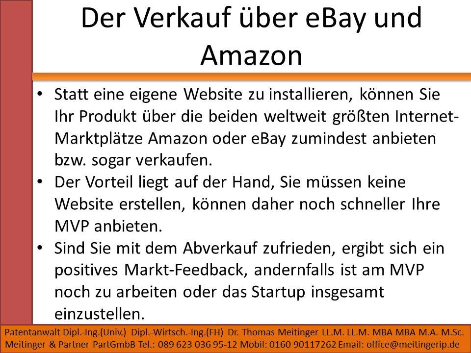 Der Verkauf über eBay und Amazon